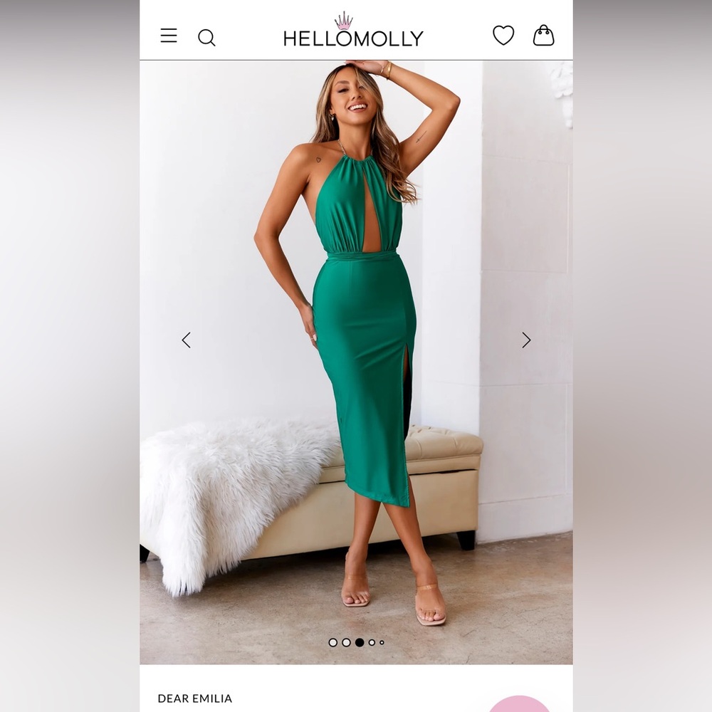 Hello Molly Vibrant Green Dress NWT